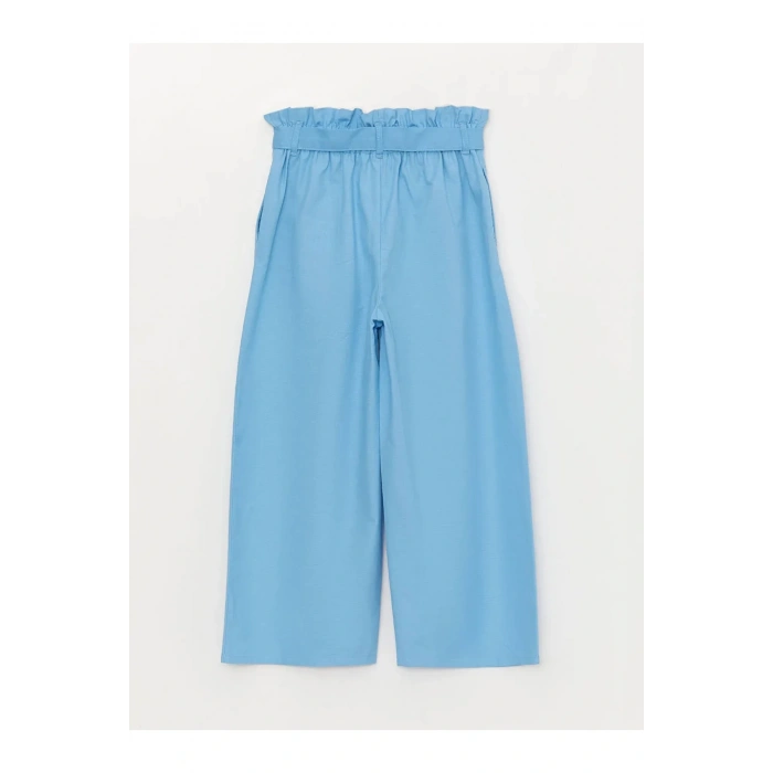 Beli Lastikli Basic Geniş Paça Kız Çocuk Capri