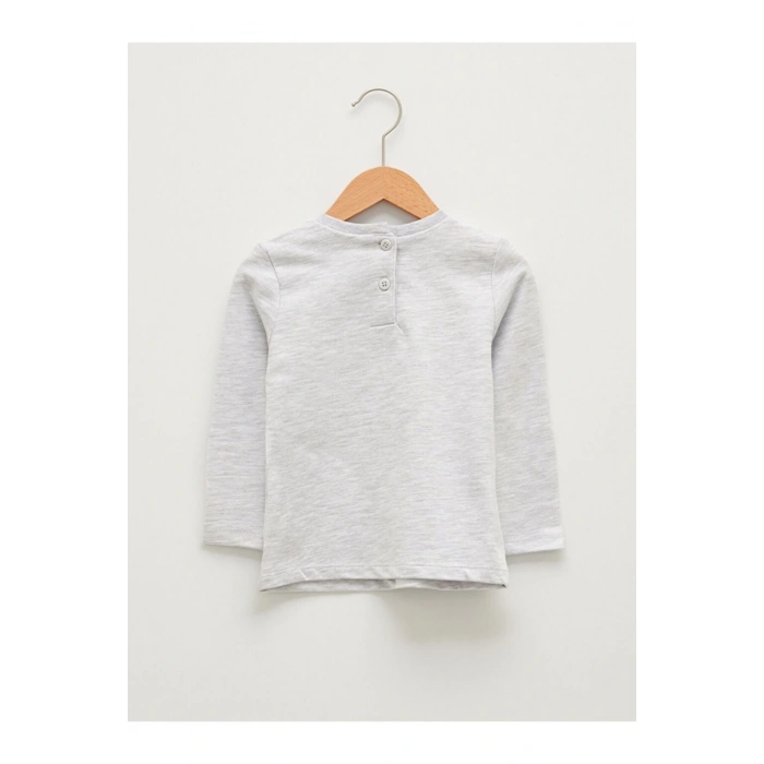 Bisiklet Yaka Uzun Kol Baskılı Kız Bebek Sweathirt