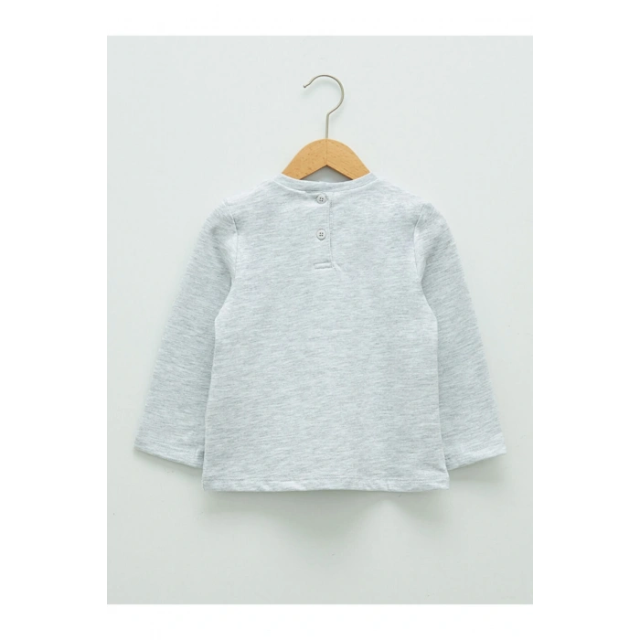 Bisiklet Yaka Uzun Kol Baskılı Kız Bebek Sweathirt