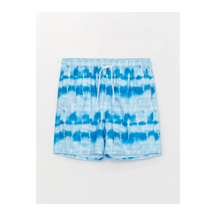 Kısa Boy Desenli Erkek Deniz Şortu