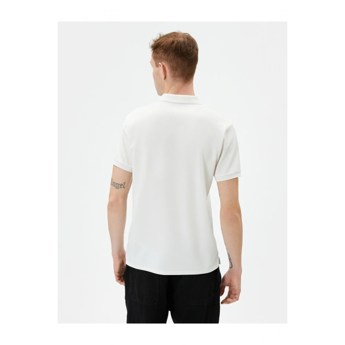 Yakalı Tişört Slim Fit Düğmeli Kısa Kollu