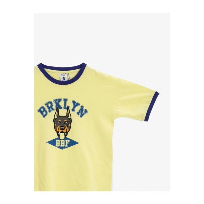 Erkek Çocuk Bisiklet Yaka Kisa Kollu Pamuklu T-Shirt