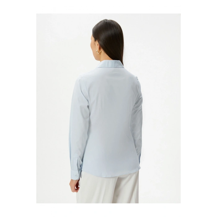 Slim Fit Gömlek Uzun Kollu Düğmeli Manşet Yaka