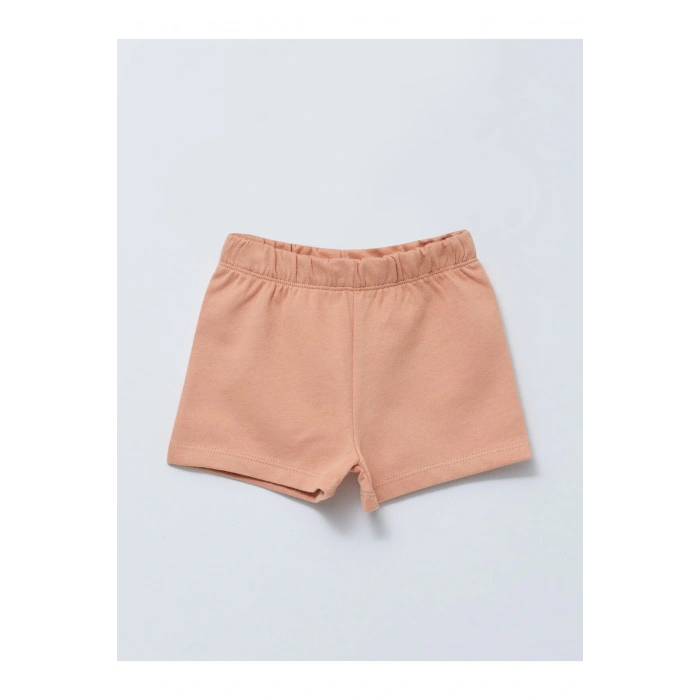 Beli Lastikli Pamuklu Kız Bebek Şort