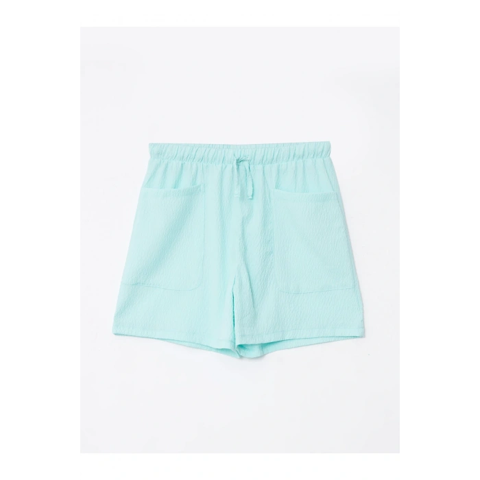 Beli Lastikli Basic Kız Çocuk Şort