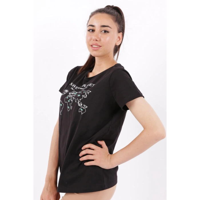 22y0040k1 Kadın Baskılı T-shirt