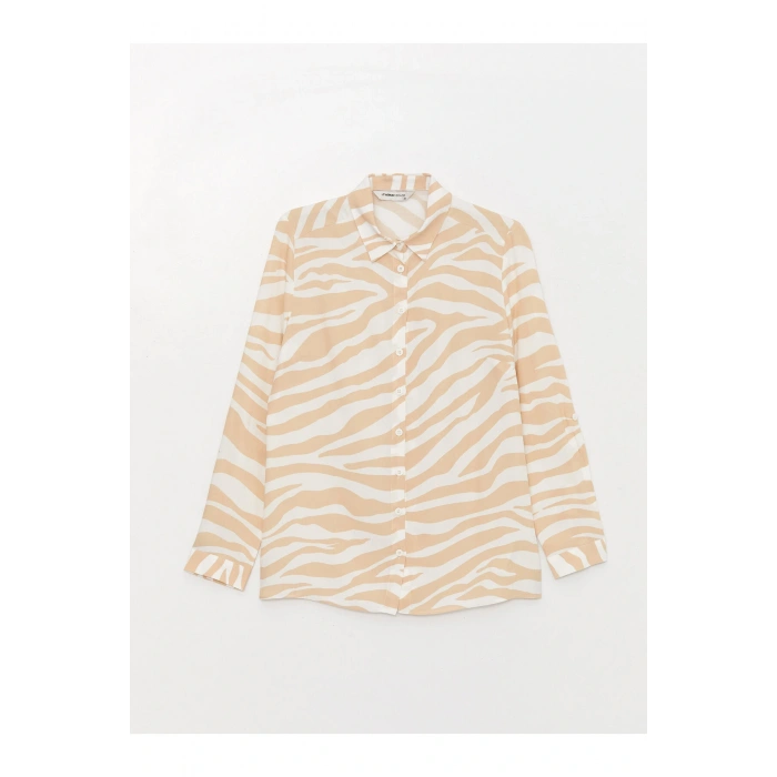 Desenli Uzun Kollu Kadın Gömlek