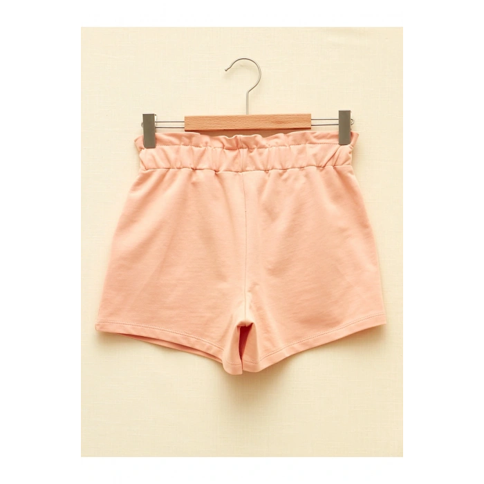 Beli Lastikli Basic Kız Çocuk Şort