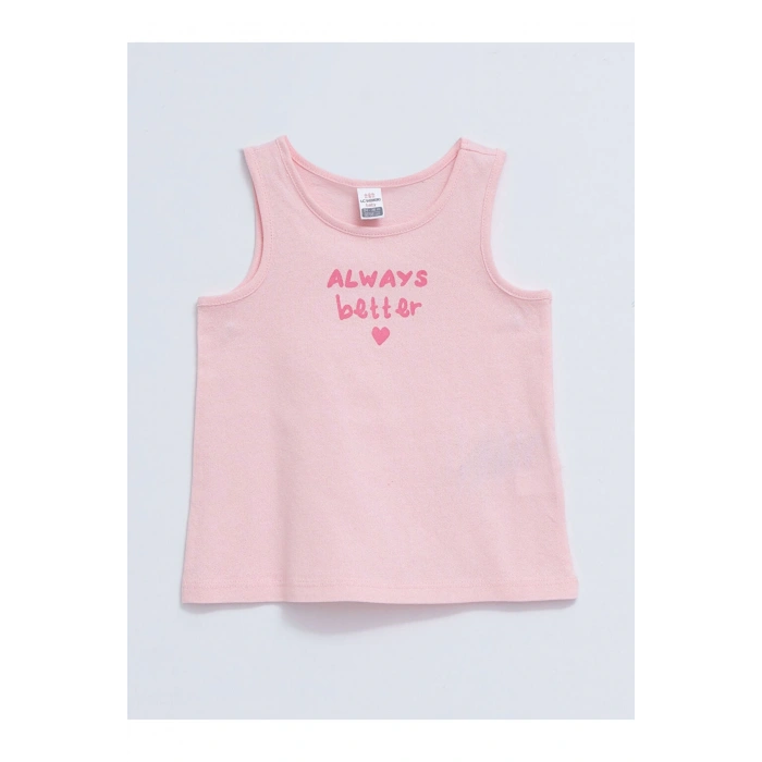 Bisiklet Yaka Baskılı Kız Bebek Atlet