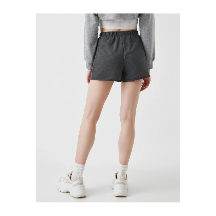 Beli Lastikli Baskılı Şort