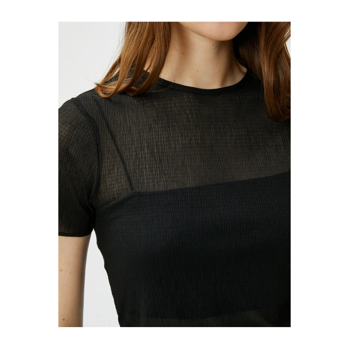 Transparan Tişört Kısa Kollu