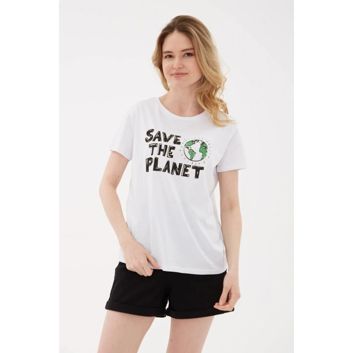Baskılı T-shirt Beyaz / White