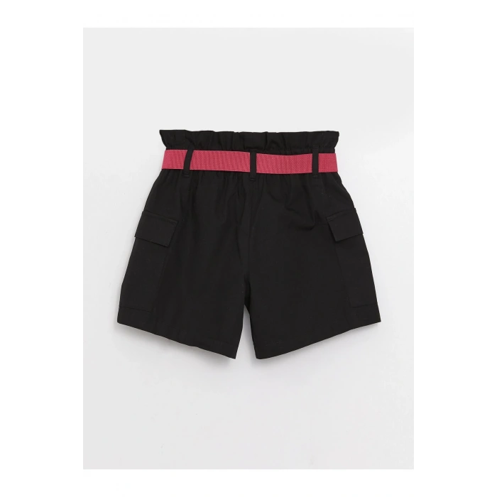 Beli Lastikli Basic Kız Çocuk Şort