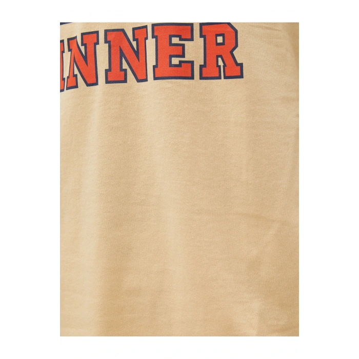 Kolej Tişört Baskılı Kısa Kollu Dar Kesim Bisiklet Yaka