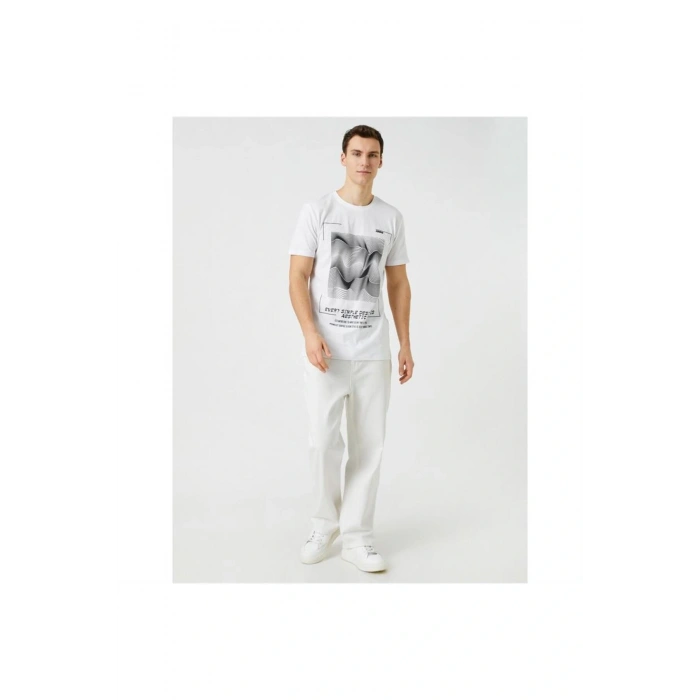 3sam10035hk 000 Beyaz Erkek Pamuk Jersey T-shirt