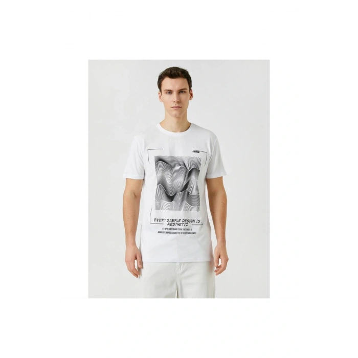 3sam10035hk 000 Beyaz Erkek Pamuk Jersey T-shirt