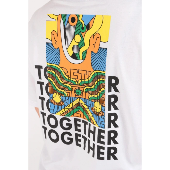 23Y-Tst0177E1 Erkek Ön Arka Baskılı T-Shirt