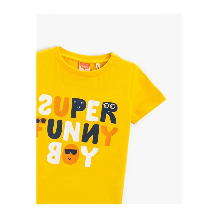 Baskılı Kısa Kollu Tişört Pamuklu