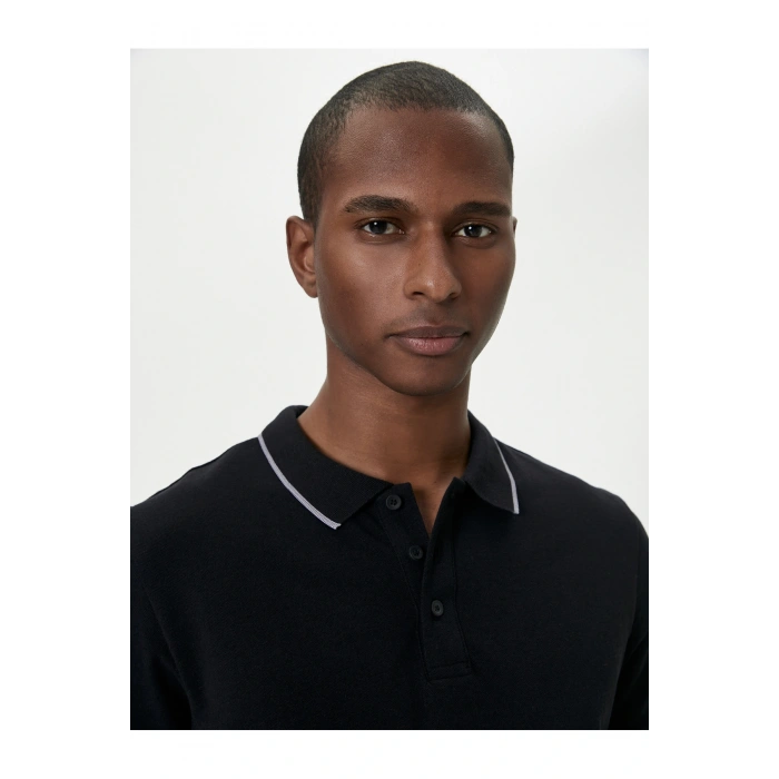 Polo Yaka Tişört Slim Fit Kısa Kollu Biyeli