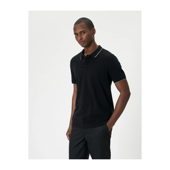 Polo Yaka Tişört Slim Fit Kısa Kollu Biyeli