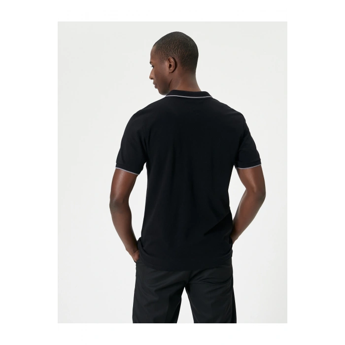 Polo Yaka Tişört Slim Fit Kısa Kollu Biyeli