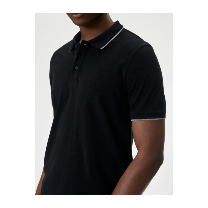 Polo Yaka Tişört Slim Fit Kısa Kollu Biyeli