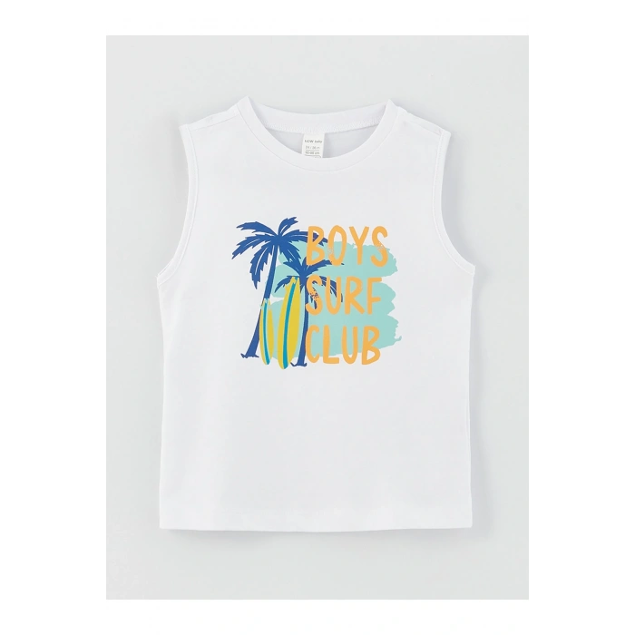 Bisiklet Yaka Baskılı Erkek Bebek Atlet Ve Deniz Şortu 2li Takım