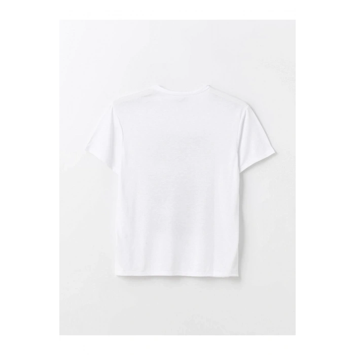 LCW Vision Bisiklet Yaka Baskılı Kısa Kollu Kadın Tişört