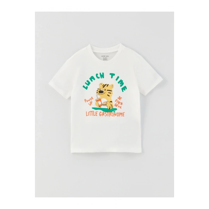 Bisiklet Yaka Kısa Kollu Baskılı Erkek Bebek Tişört Ve Şort 2li Takım