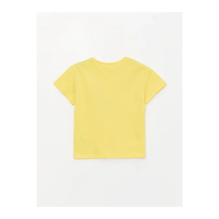 Bisiklet Yaka Baskılı Kısa Kollu Kız Bebek Tişört