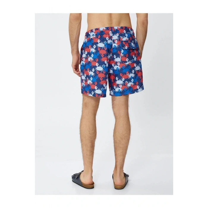 3Sam00063Bw B24 Mavi Desenli Erkek Deniz Shortu
