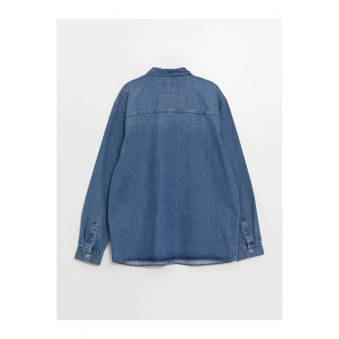 Regular Fit Uzun Kollu Erkek Jean Gömlek