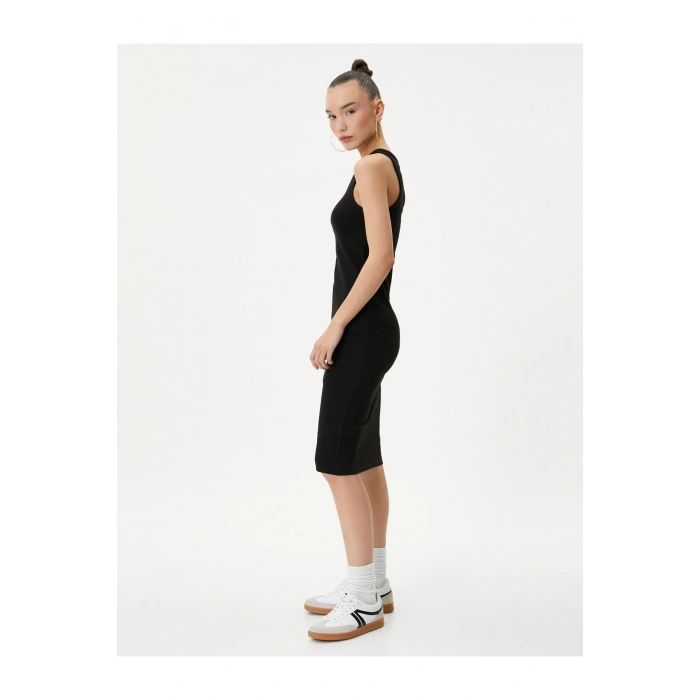 Kalem Elbise Halter Yaka Pamuklu Fitilli