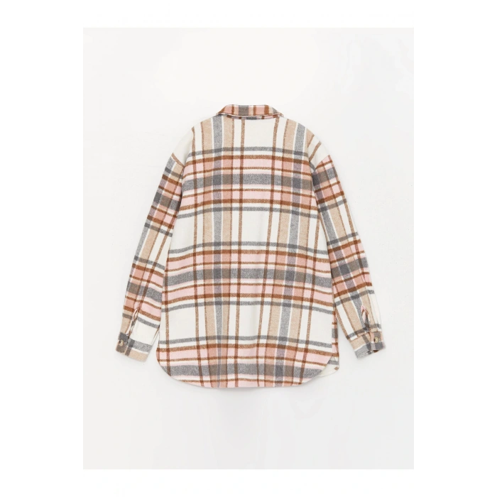 Ekose Uzun Kollu Kız Çocuk Gömlek Ceket