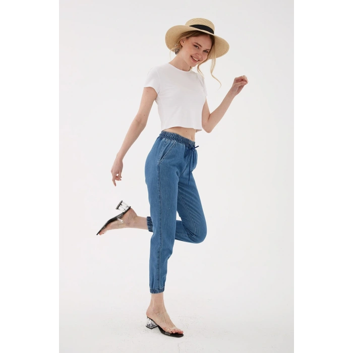 Pamuklu Cepli Normal Bel Jogger Jeans Kot Pantolon 23y0708k1