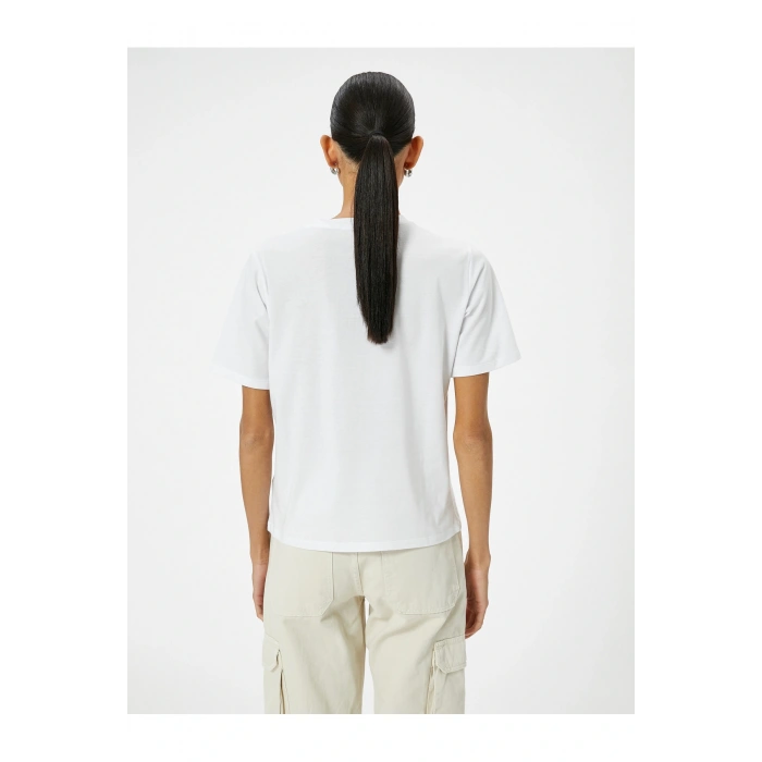 Baskılı Tişört Bisiklet Yaka Kısa Kollu Pamuklu Standart Kesim