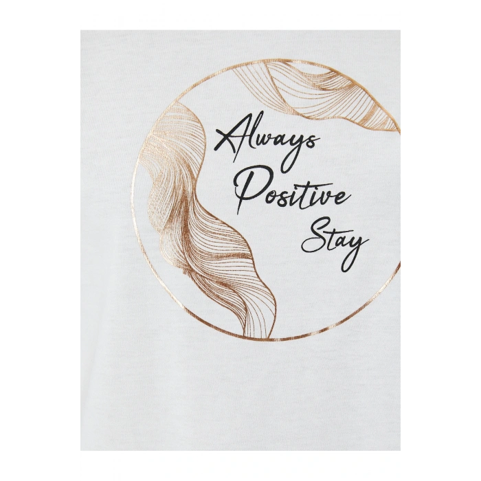 Baskılı Tişört Bisiklet Yaka Kısa Kollu Pamuklu Standart Kesim