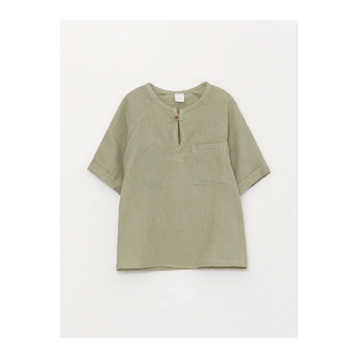 Hakim Yaka Kısa Kollu Erkek Bebek Gömlek