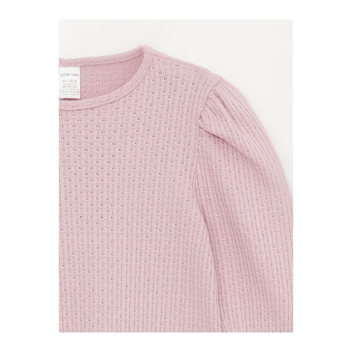 Bisiklet Yaka Uzun Kollu Kız Bebek Tişört