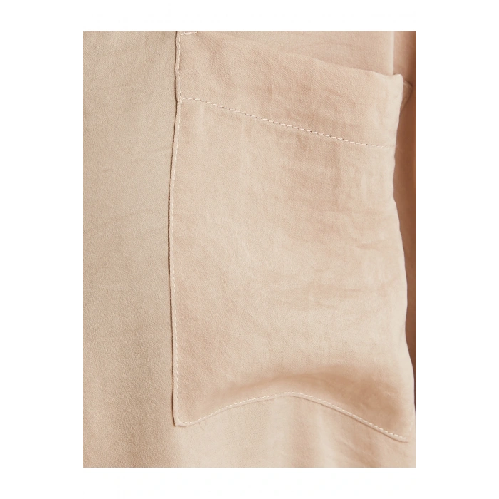 Hakim Yaka Gömlek Uzun Katlamalı Kol Cepli Düğmeli Regular Fit