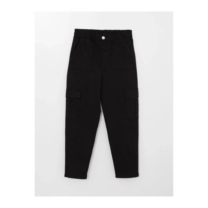 Beli Lastikli Basic Gabardin Kız Çocuk Pantolon