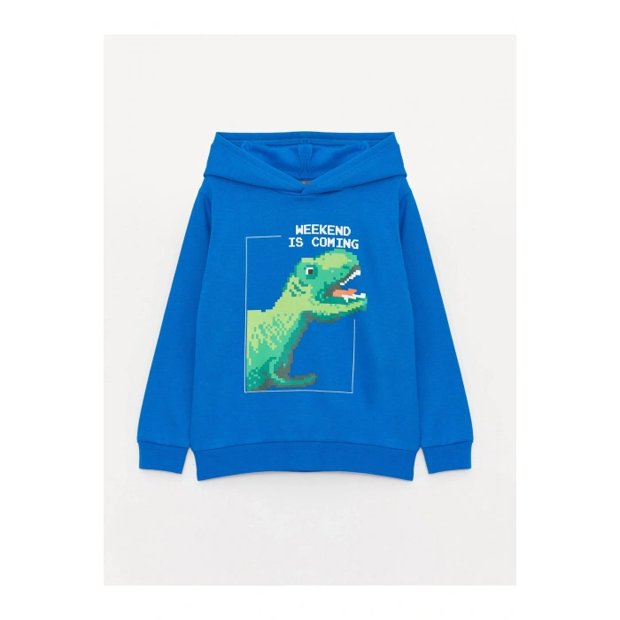 Baskılı Uzun Kollu Erkek Çocuk Hoodie ve Eşofman Altı
