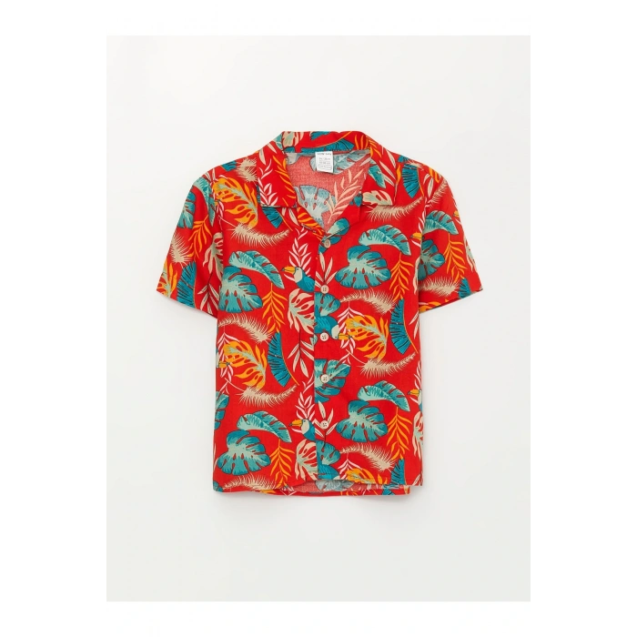 Desenli Kısa Kollu Erkek Bebek Gömlek