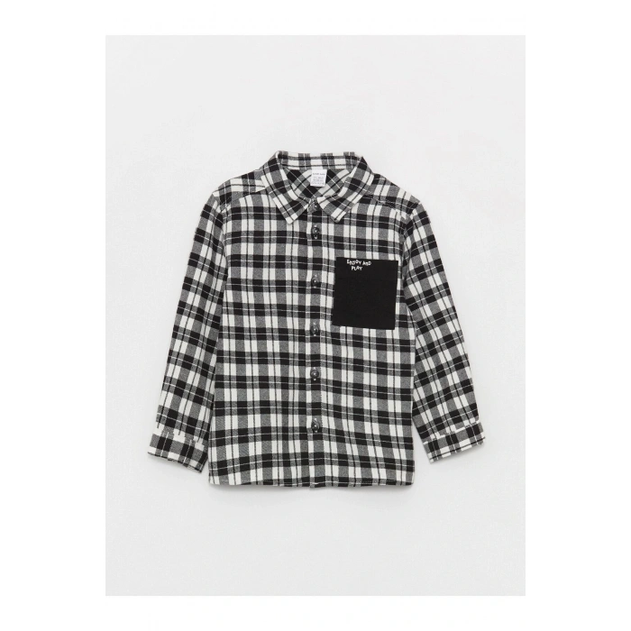 Uzun Kollu Ekose Erkek Bebek Gömlek