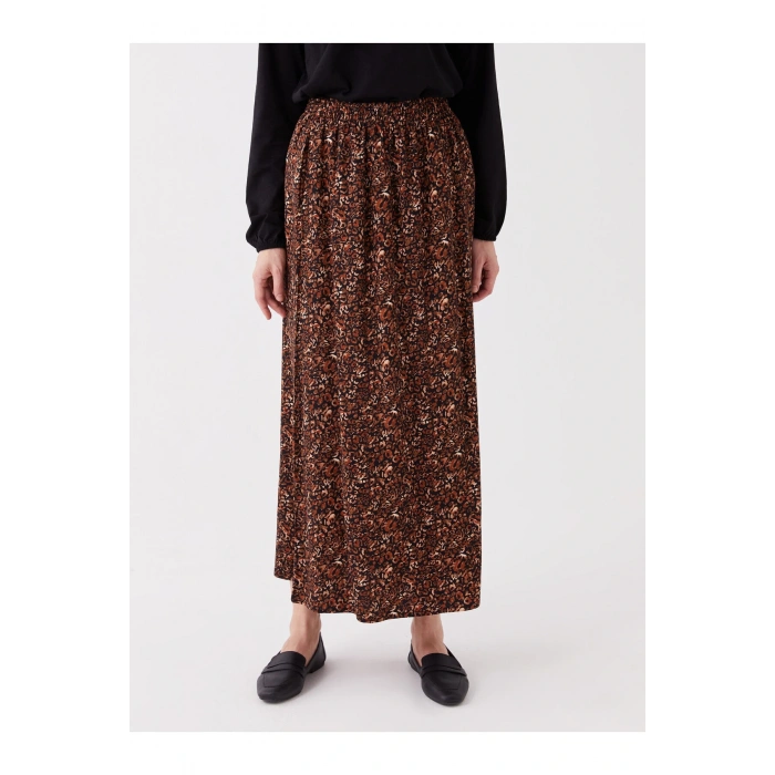 Beli Lastikli Desenli Belmando Kadın Etek