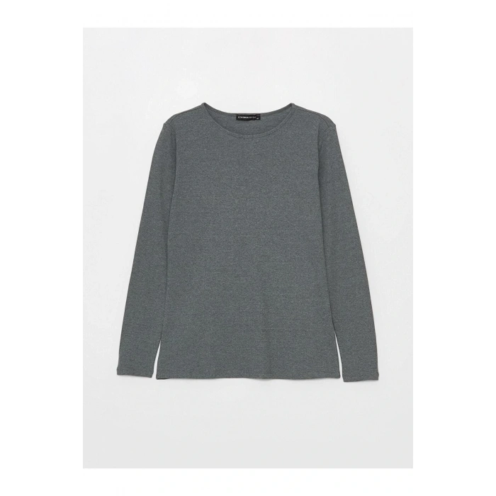 LCWAIKIKI Classic Bisiklet Yaka Düz Uzun Kollu Kadın Tişört