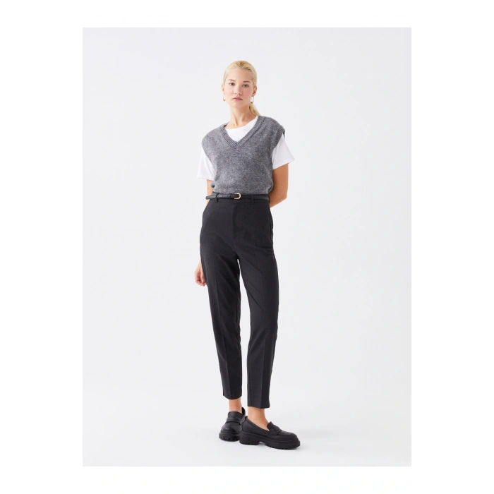 Kadın Standart Fit Düz Pantolon