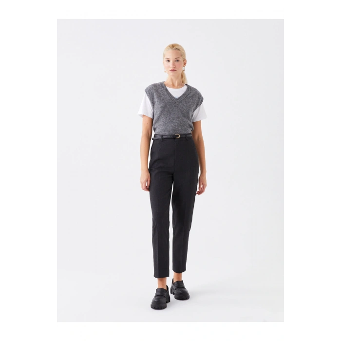 Kadın Standart Fit Düz Pantolon