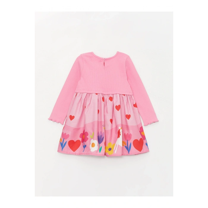 Bisiklet Yaka Kız Bebek Elbise