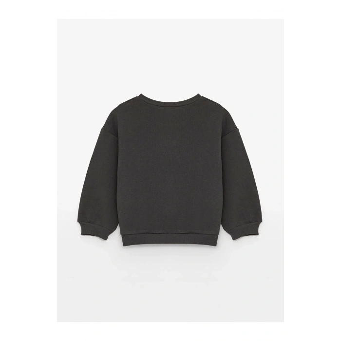 Lcw Baby Haki Bisiklet Yaka Uzun Kollu Baskılı Kız Bebek Sweatshirt